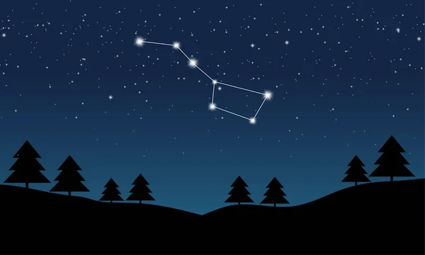 Vector illustration of Ursa Major constellation — Stock Vector