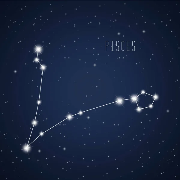 Vector illustration of Pisces constellation — Stock Vector