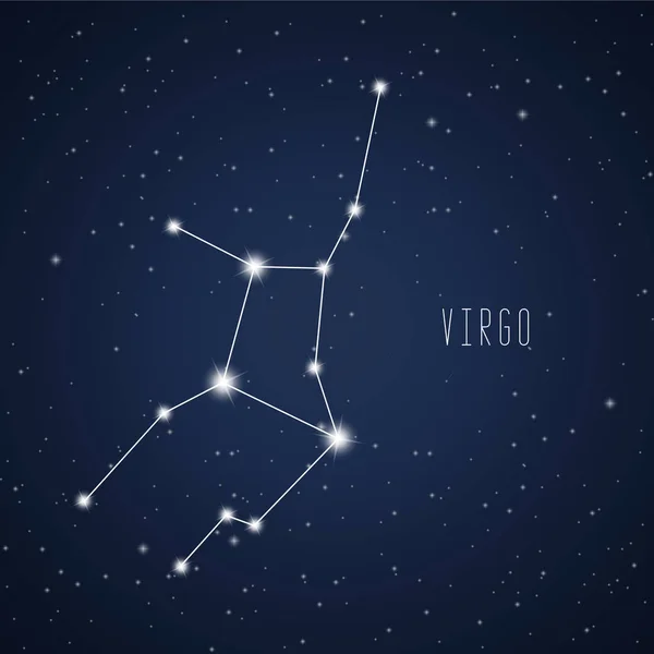 Vector illustration of Virgo constellation — Stock Vector