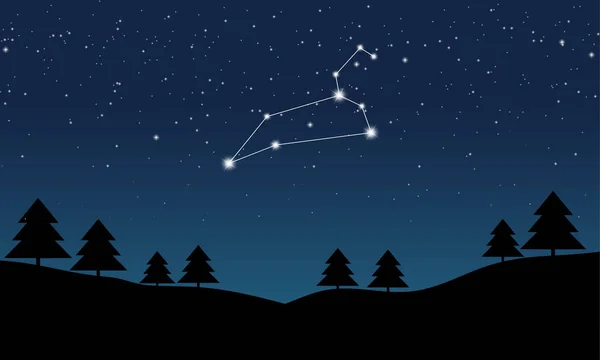 Vector illustration of Leo constellation — Stock Vector