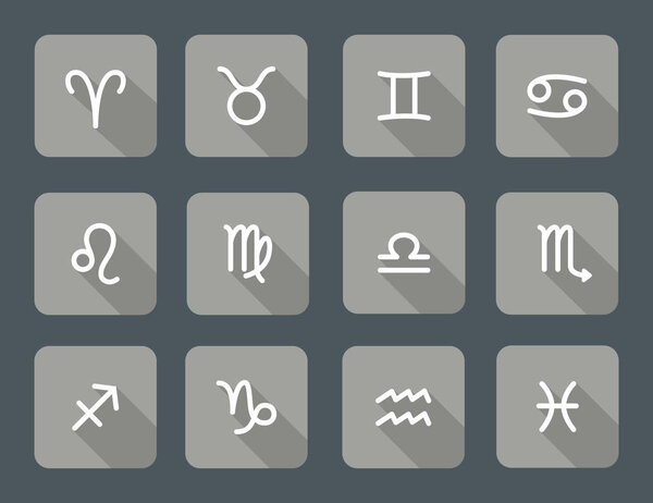 Set of zodiac symbols