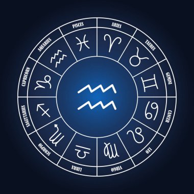 Kova Astroloji zodyak daire içinde şarkı