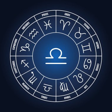 Terazi Astroloji zodyak daire içinde şarkı 
