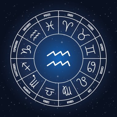 Kova Astroloji zodyak daire içinde şarkı