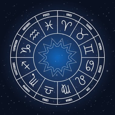 Astroloji zodyak daireyle şarkı söylüyor