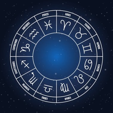 Astroloji zodyak daireyle şarkı söylüyor