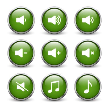 Yeşil ses düğme kümesi