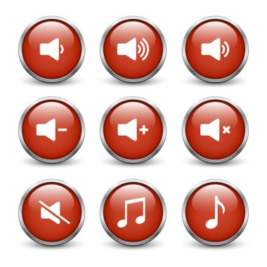 Kırmızı ses düğme kümesi