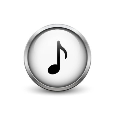 Müzik Not beyaz düğmesi metal çerçeve ile