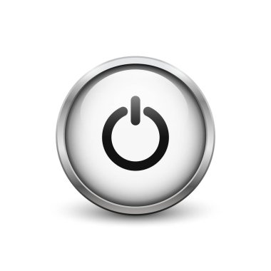 Metal çerçeve ile beyaz düğmesi 'Başlat'