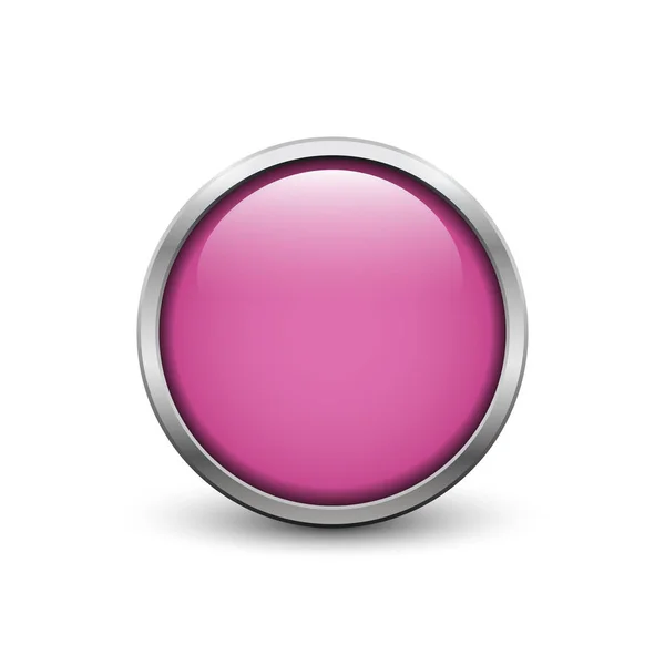 Botón rosa con marco de metal — Archivo Imágenes Vectoriales
