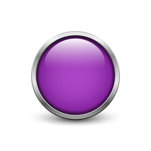 Botón violeta con marco de metal — Archivo Imágenes Vectoriales