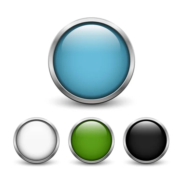 Conjunto de cuatro botones de vidrio de color — Archivo Imágenes Vectoriales