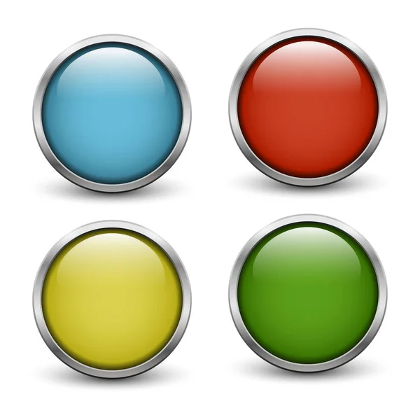 Conjunto de cuatro botones de vidrio de color — Archivo Imágenes Vectoriales