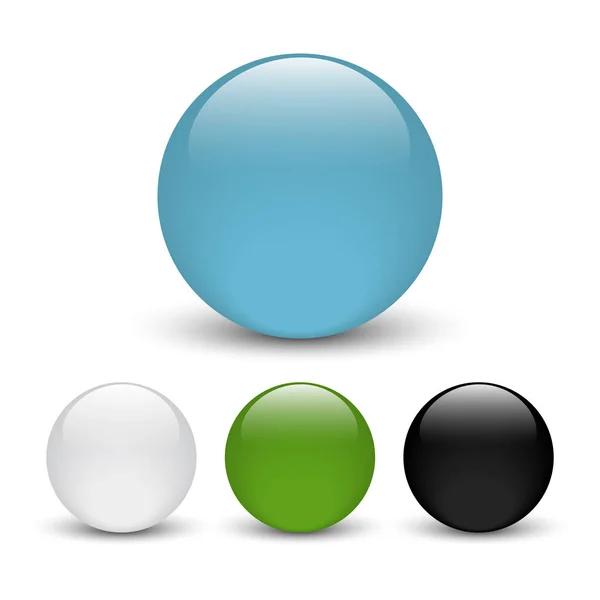 Set of four colored glass buttons — Stock Vector