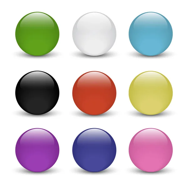 Set of colored glass buttons — Stock Vector