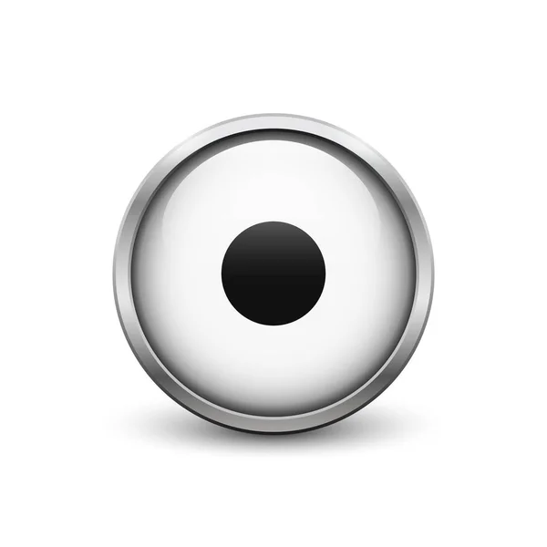 «Ρεκόρ» λευκό κουμπί με μεταλλικό σκελετό — Διανυσματικό Αρχείο
