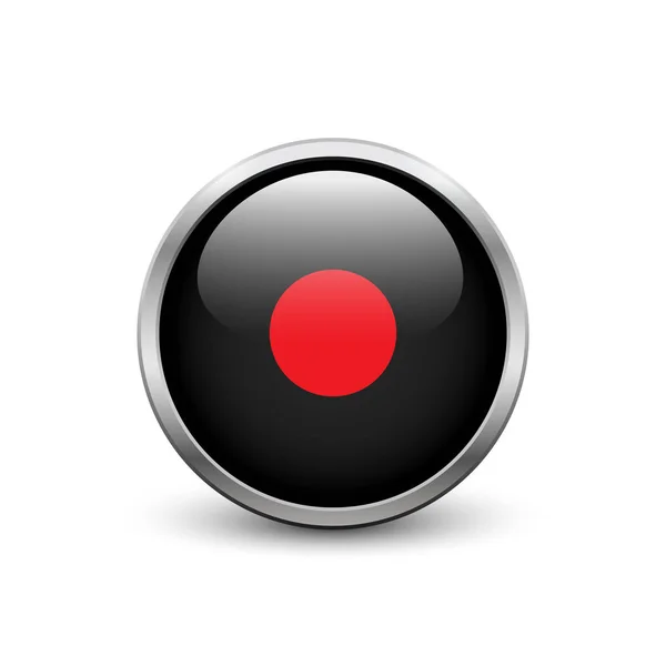 Чёрная кнопка записи — стоковый вектор