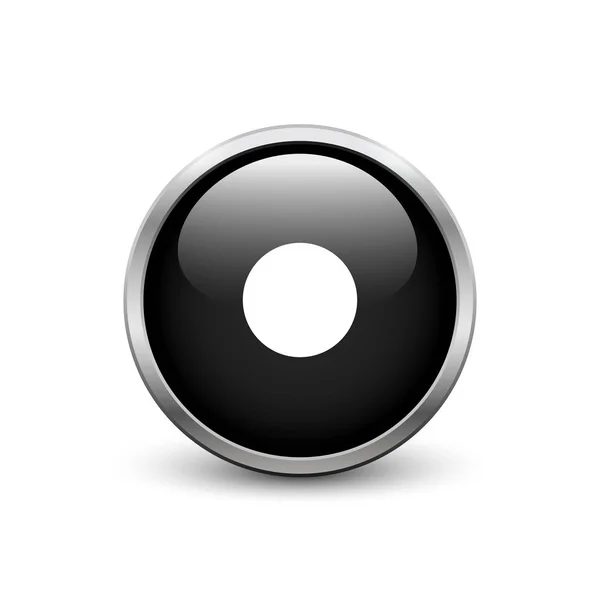 Record black button — Stock Vector