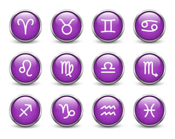 Conjunto de símbolos del zodiaco — Archivo Imágenes Vectoriales