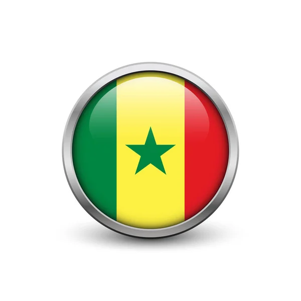 塞内加尔的旗子 — 图库矢量图片