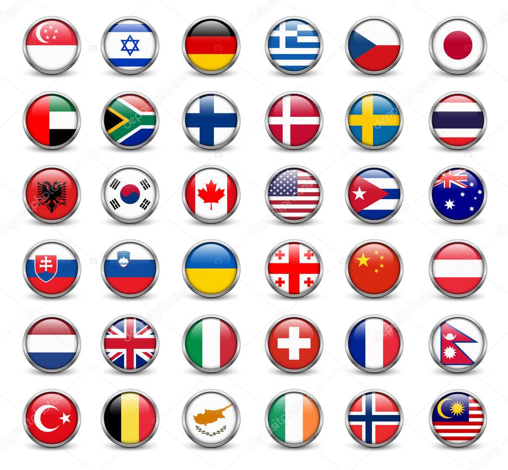 Set of flags of the world