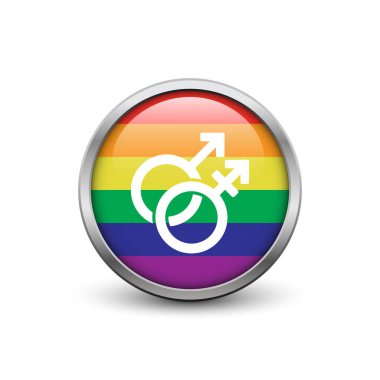 LGBT Gökkuşağı bayrağı transseksüel simgesiyle