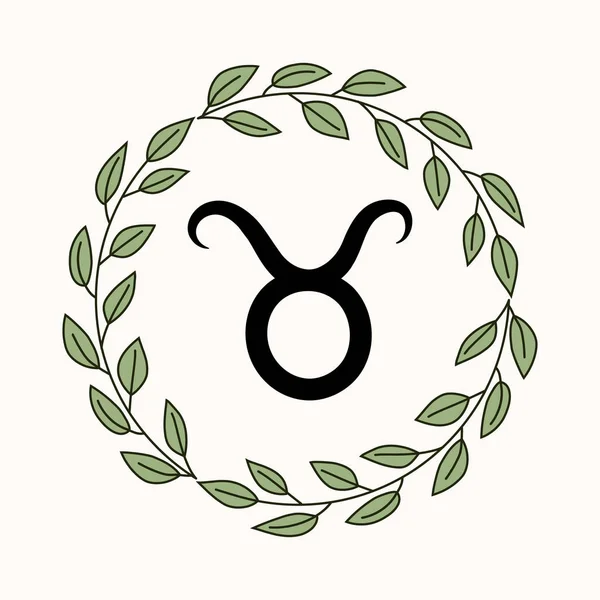 Handzeichnung flaches Taurus-Symbol — Stockvektor