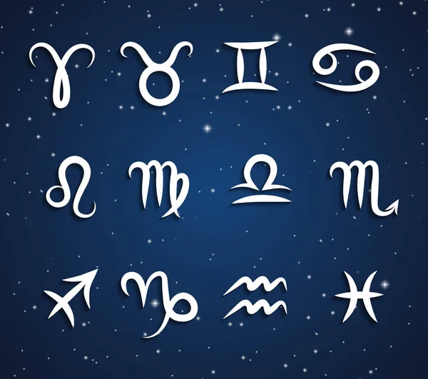 Σύνολο χέρι σχεδίασης zodiac σύμβολα — Διανυσματικό Αρχείο