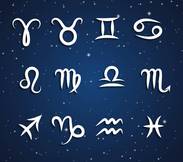 Set of hand drawing zodiac symbols