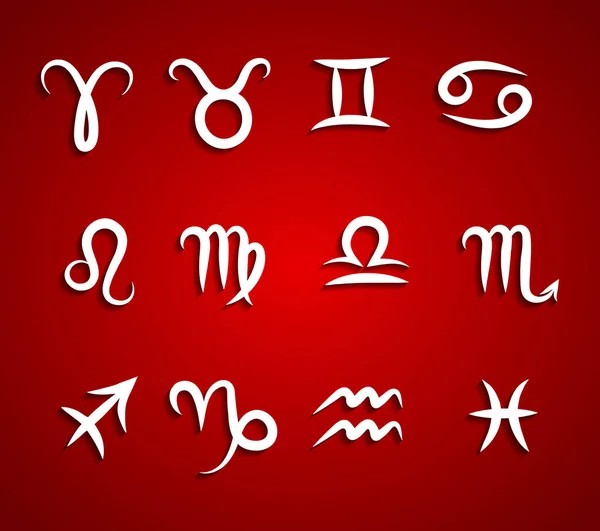 Conjunto de símbolos de zodiaco de dibujo a mano — Vector de stock