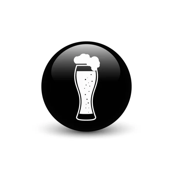 ビールの光沢のある黒の web ボタン — ストックベクタ