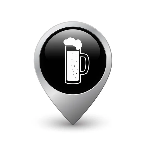 金属製のフレームを持つビール マップ ポインター — ストックベクタ