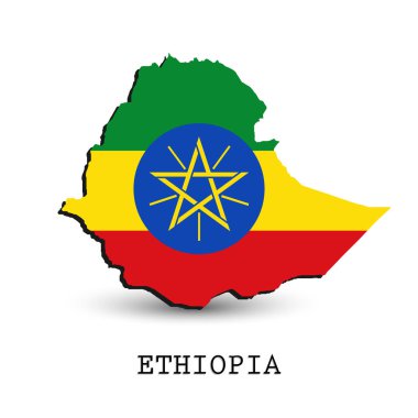 Etiyopya 3d harita-bayrak 