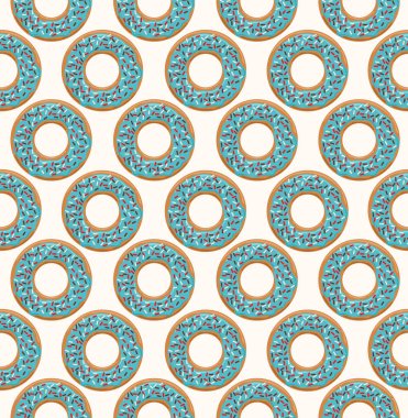 Vektör seamless modeli ile sırlı çörek 