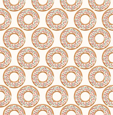 Vektör seamless modeli ile sırlı çörek 
