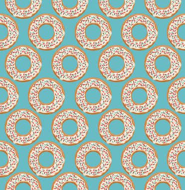 Vektör seamless modeli ile sırlı çörek 