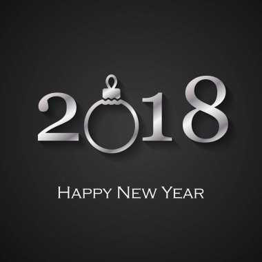 Gümüş Noel top ile 2018 happy New Year siyah tebrik kartı