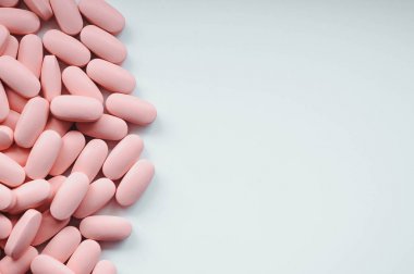 Yumuşak pembe tıbbi hap, tablet, kapsül arka plan
