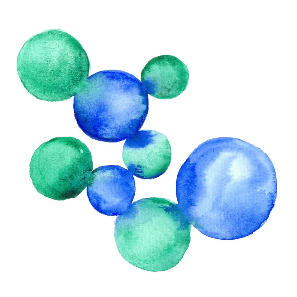 Aquarel cirkels van blauw, groen — Stockfoto