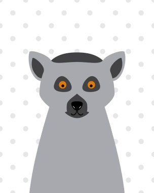 Vektör sevimli çizgi lemur
