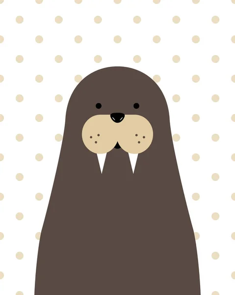 Vector cute cartoon walrus — Stock Vector