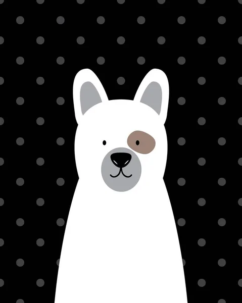 Söt vit hund — Stock vektor