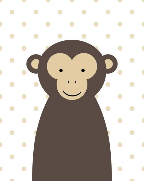 Vector cute cartoon monkey — Stock Vector
