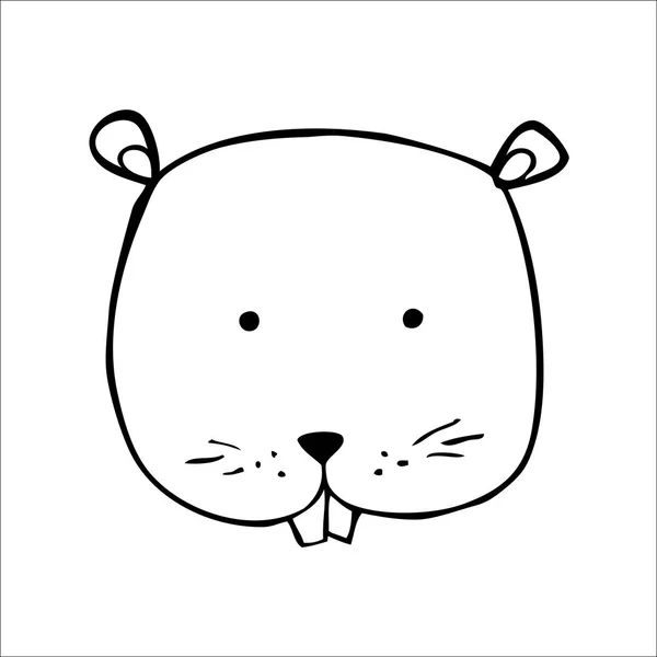 Vector beaver. Handgetekende illustratie voor ontwerp — Stockvector