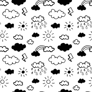 bulutlu vektörsüz desen