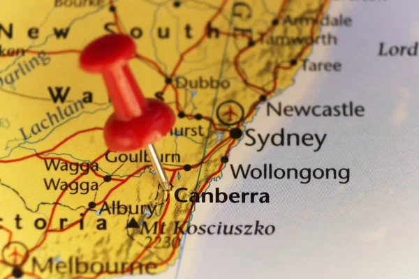 Canberra capitol of Australia map.