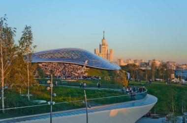 Moskova, Rusya - 14 Eylül 2017. Zaryadye Park