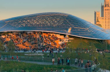 Moskova, Rusya - 14 Eylül 2017. Zaryadye Park