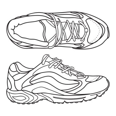 Elle çizilmiş spor ayakkabı, spor ayakkabı